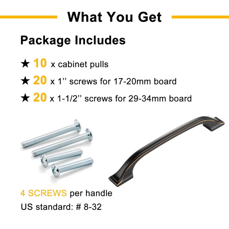 BEROSSA 3 Inch Screw Spacing  Oil Rubbed Bronze Footed Arch Pulls  Kitchen Cabinet Handles  Pack of 10 | Solid Furniture Hardware for Cupboard Door Bedroom Dresser Drawer Bathroom Vanity 8222 - Image 5
